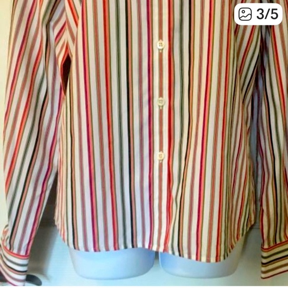 Faconnable Button Down Shirt _ Multi Color Stripe - Picture 2 of 6